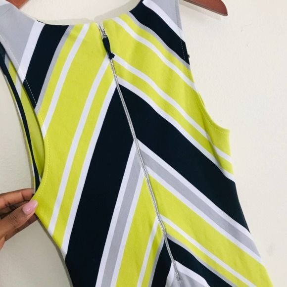 BANANA REPUBLIC Milly Collection Chevron Striped Sleeveless Dress Size 2 - Picture 8 of 12